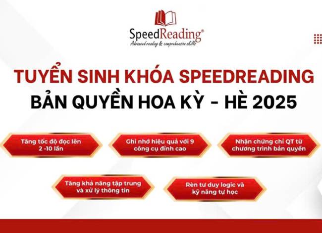 TUYỂN SINH LỚP SPEEDREADING DÀNH CHO HỌC SINH TIẾP THEO – THỨ BẢY, NGÀY 26.7.2025 – HÀ NỘI